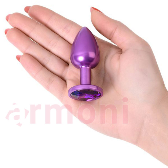 Metal Anal Tıkaç ve Tapa Lazer Kesim Mor Renkli Küçük Boy Metal Anal Tıkaç ve Tapa Lazer Kesim Mor Renkli Küçük Boy