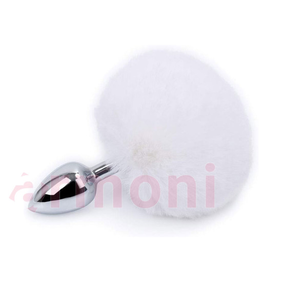Beyaz Ponponlu Metal Anal Plug RearPlugs Beyaz Ponponlu Metal Anal Plug RearPlugs