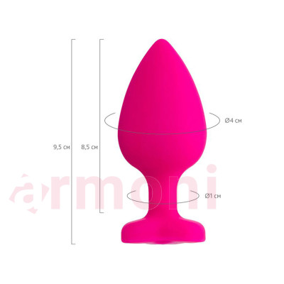 Diamond Heart Silikon Büyük Anal Tapa ve Tıkaç Pembe