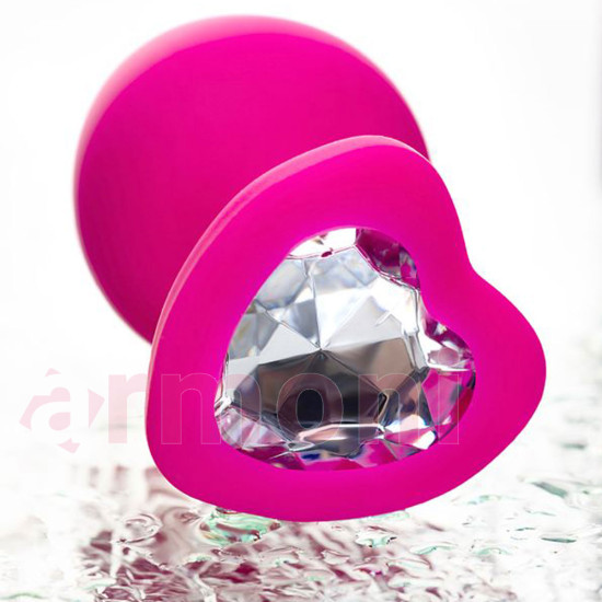 Diamond Heart Silikon Anal Tapa ve Tıkaç Pembe Diamond Heart Silikon Anal Tapa ve Tıkaç Pembe