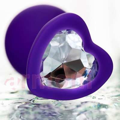 Silikon Anal Tapa ve Tıkaç Diamond Heart Mavi