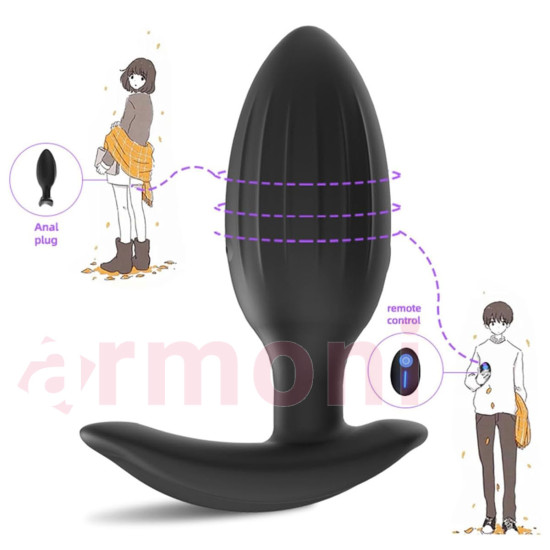 Titreşimli Kumandalı Şarjlı Su Geçirmez Anal Vibratör Plug