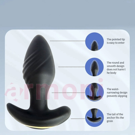 Telefon Kontrollü, Döner Başlı Anal Plug – 10 Modlu, Uzak Erişim Prostat Masaj Telefon Kontrollü, Döner Başlı Anal Plug – 10 Modlu, Uzak Erişim Prostat Masaj