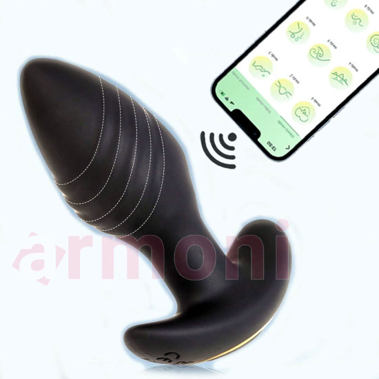 Telefon Kontrollü, Döner Başlı Anal Plug – 10 Modlu, Uzak Erişim Prostat Masaj Telefon Kontrollü, Döner Başlı Anal Plug – 10 Modlu, Uzak Erişim Prostat Masaj