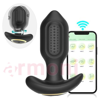 Telefon Kontrollü, Döner Başlı, Titreşimli Anal Tapa – 10 Fonksiyonlu, Uzak Mesafe Kontrol Telefon Kontrollü, Döner Başlı, Titreşimli Anal Tapa – 10 Fonksiyonlu, Uzak Mesafe Kontrol