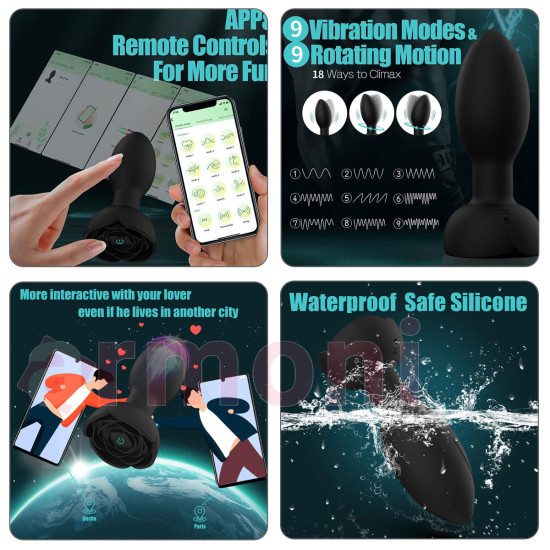 Şarjlı APP Kontrollü, Döner Kafalı, 10 Mod Titreşimli Silikon Anal Plug Şarjlı APP Kontrollü, Döner Kafalı, 10 Mod Titreşimli Silikon Anal Plug