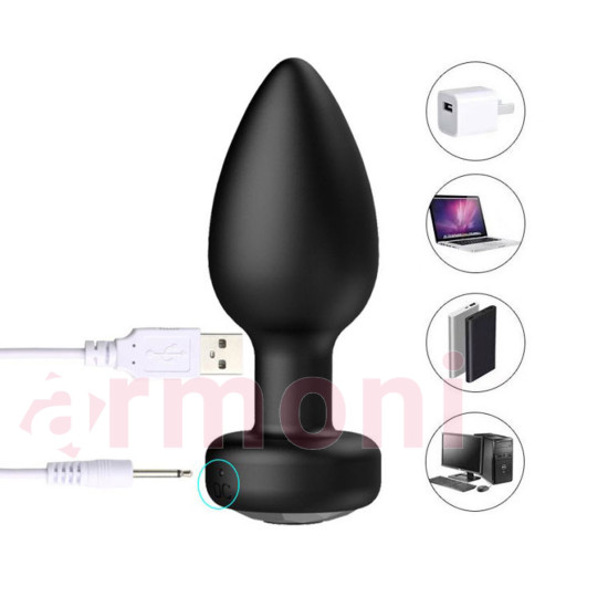 Telefon Kontrollü, 10 Fonksiyonlu, Şarjlı ve Su Geçirmez Titreşimli Anal Plug Telefon Kontrollü, 10 Fonksiyonlu, Şarjlı ve Su Geçirmez Titreşimli Anal Plug