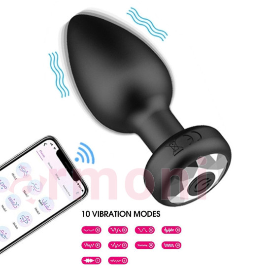Telefon Kontrollü, 10 Fonksiyonlu, Şarjlı ve Su Geçirmez Titreşimli Anal Plug Telefon Kontrollü, 10 Fonksiyonlu, Şarjlı ve Su Geçirmez Titreşimli Anal Plug