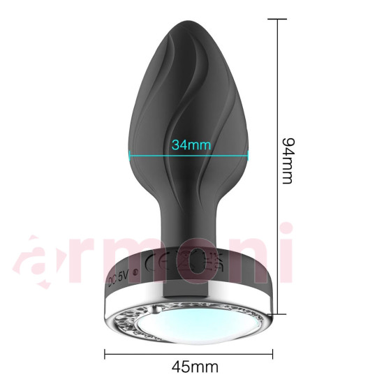 LED Işıklı 9 Renk, Şarjlı, Telefon Kontrollü, Silikon Anal Tapa – Su Geçirmez LED Işıklı 9 Renk, Şarjlı, Telefon Kontrollü, Silikon Anal Tapa – Su Geçirmez