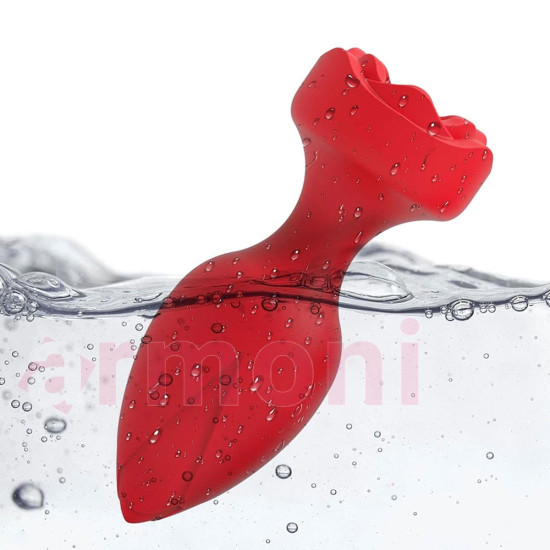 Giyilebilir APP Kontrollü, 10 Mod Titreşimli Silikon Anal Plug Kırmız