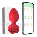 Giyilebilir APP Kontrollü, 10 Mod Titreşimli Silikon Anal Plug Kırmız