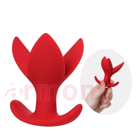 Genişleyen 3 Çatallı Hazırlayıcı Anal Tapa ve Tıkaç Flower