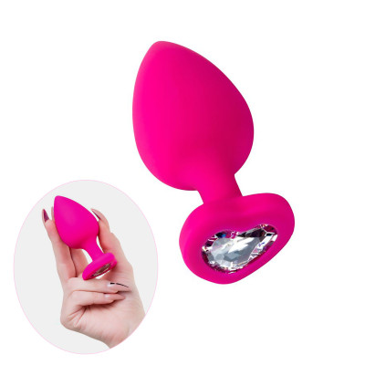 Diamond Heart Silikon Küçük Anal Tapa ve Tıkaç Pembe