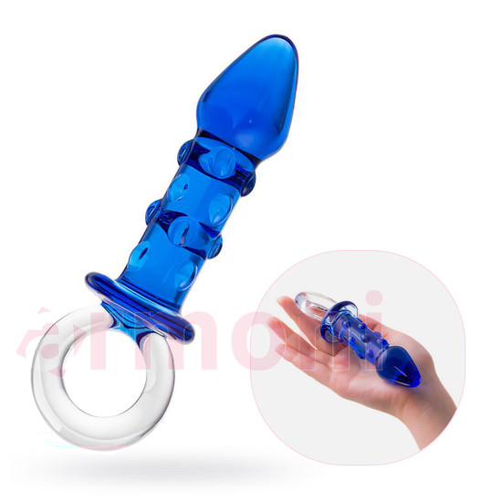 Saplı Vajinal Anal Kullanıma Uygum Cam Dildo