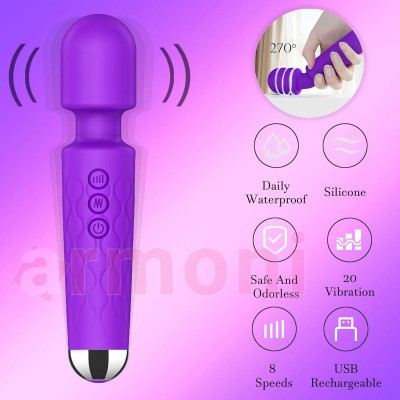 28 Modlu Su Geçirmez Şarjlı Wand Vibratör – Sessiz ve Güçlü Masaj