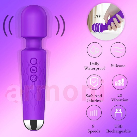 28 Modlu Su Geçirmez Şarjlı Wand Vibratör – Sessiz ve Güçlü Masaj