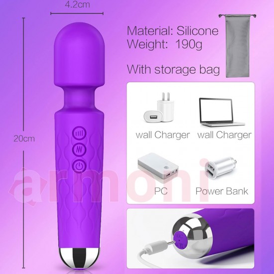 28 Modlu Su Geçirmez Şarjlı Wand Vibratör – Sessiz ve Güçlü Masaj
