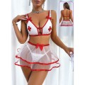 Tül Etekli ve Sırt Dekolteli Seksi Hemşire Kostümü