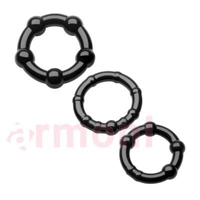 Beaded Cock Rings 3lü Penis Ereksiyon Halkası Seti