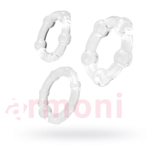 3’lü Esnek Uyarıcı Çıkıntılı Penis Halkası Seti