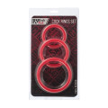 Black Red Cock Ring Set 3lü Penis Halkası Seti