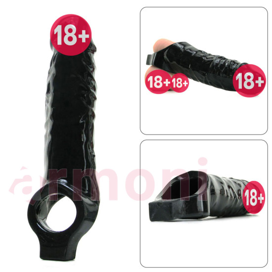 Realistic Penis Extension Sleeve Testis Destekli Penis Kılıfı Realistic Penis Extension Sleeve Testis Destekli Penis Kılıfı
