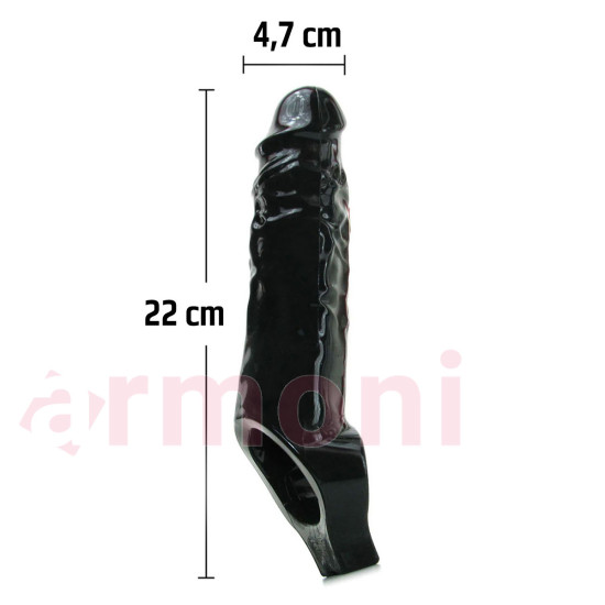 Realistic Penis Extension Sleeve Testis Destekli Penis Kılıfı Realistic Penis Extension Sleeve Testis Destekli Penis Kılıfı
