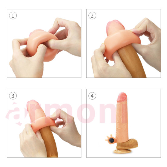Vücut Isısına Duyarlı, Uzatmalı, Realistik, Titreşimli Penis Kılıfı Vücut Isısına Duyarlı, Uzatmalı, Realistik, Titreşimli Penis Kılıfı
