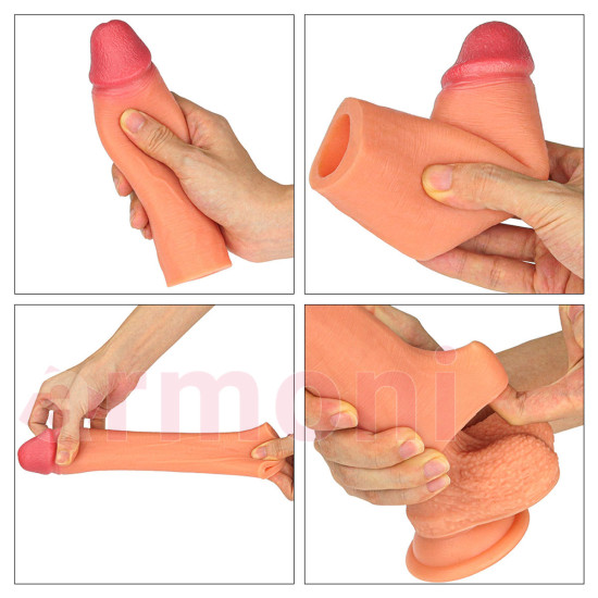 Vücut Isısına Duyarlı Uzatıcı ve Kalınlaştırıcı Realistik Penis Kılıfı Vücut Isısına Duyarlı Uzatıcı ve Kalınlaştırıcı Realistik Penis Kılıfı