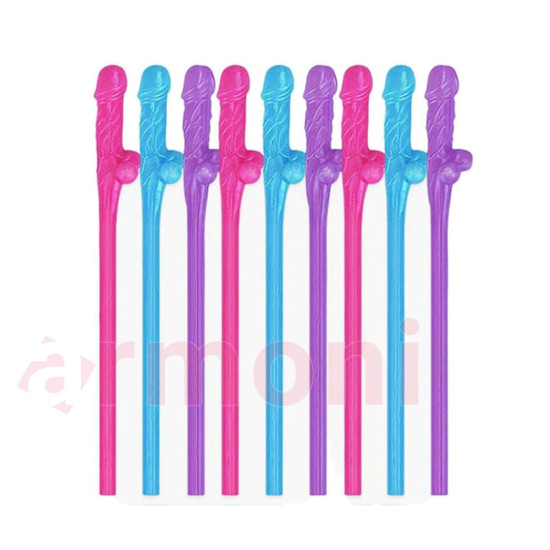 Penis Uçlu Renli Pipet 10 Adet Penis Uçlu Renli Pipet 10 Adet