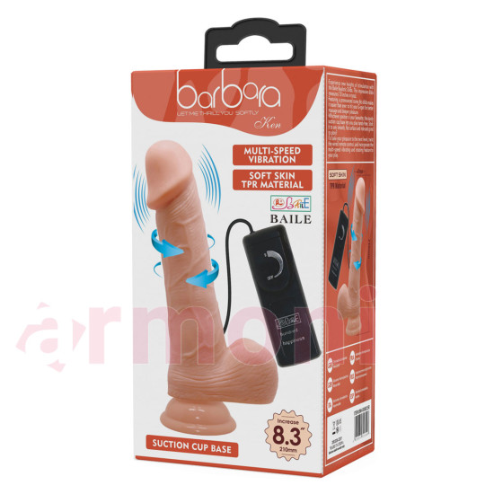 Döner Başlı Titreşimli Realistik Penis – Vantuzlu ve Esnek Yapı