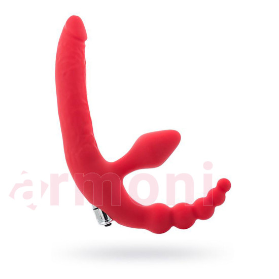 Anatomik Strapon Boğumlu ve Tapa Şeklinde Çift Uçlu Titreşimli Anatomik Strapon Boğumlu ve Tapa Şeklinde Çift Uçlu Titreşimli