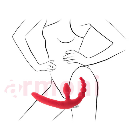 Anatomik Strapon Boğumlu ve Tapa Şeklinde Çift Uçlu Titreşimli Anatomik Strapon Boğumlu ve Tapa Şeklinde Çift Uçlu Titreşimli