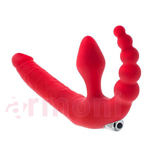 Anatomik Strapon Boğumlu ve Tapa Şeklinde Çift Uçlu Titreşimli Anatomik Strapon Boğumlu ve Tapa Şeklinde Çift Uçlu Titreşimli