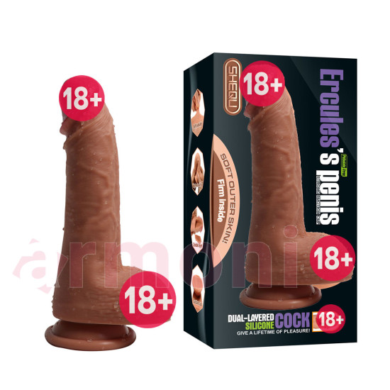 Ercules Vücut Isısına Duyarlı Çift Katman Kalın Realistik Penis Ercules Vücut Isısına Duyarlı Çift Katman Kalın Realistik Penis