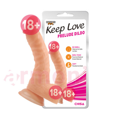 Keep Love Prelude Realistik Damarlı Vantuzlu Dildo