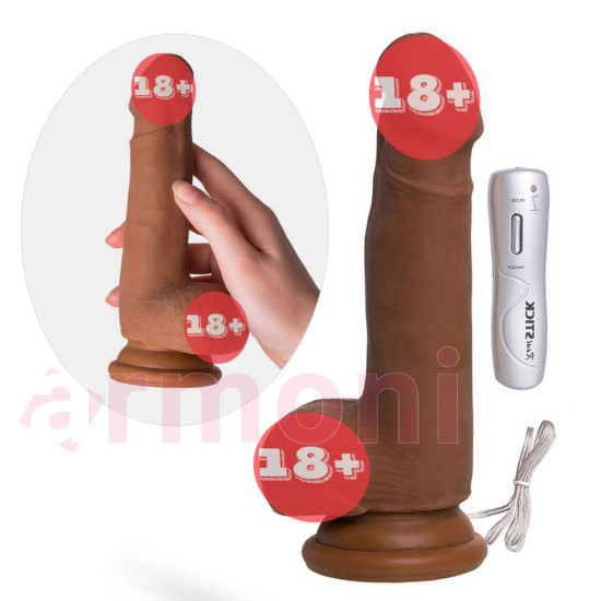 RealStick Elite Mulatto Gerçekçi Doku Vibratörlü Penis
