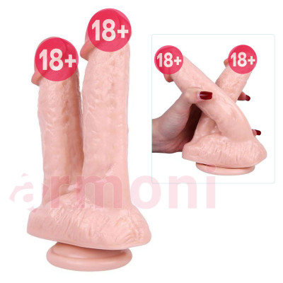 İki Kat Zevk için Hero Twin Dong İkili Çatal Realistik Penis