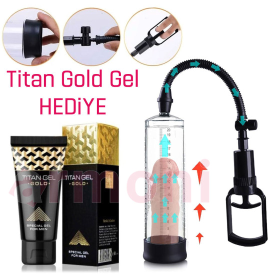 BASICS Tetikli Penis Pompası Titan Gold Gel Hediyeli BASICS Tetikli Penis Pompası Titan Gold Gel Hediyeli