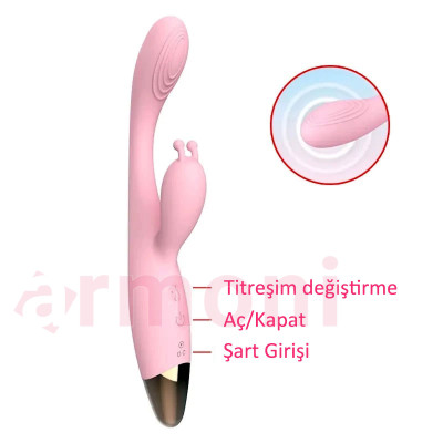 12 Modlu, Çift Motorlu, Şarjlı, G Nokta Uyarıcılı, Antenli Tavşan Vibratör