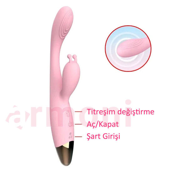 12 Modlu, Çift Motorlu, Şarjlı, G Nokta Uyarıcılı, Antenli Tavşan Vibratör 12 Modlu, Çift Motorlu, Şarjlı, G Nokta Uyarıcılı, Antenli Tavşan Vibratör