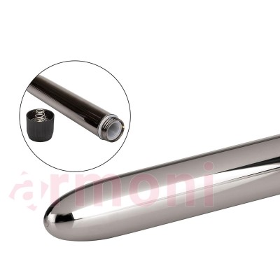 Gümüş Metalik Görünümlü Slimline Vibratör – Unisex