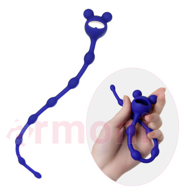 Froggy Minyatür Esnek Alıştırıcı Anal Zincir ve Boncuk Mavi