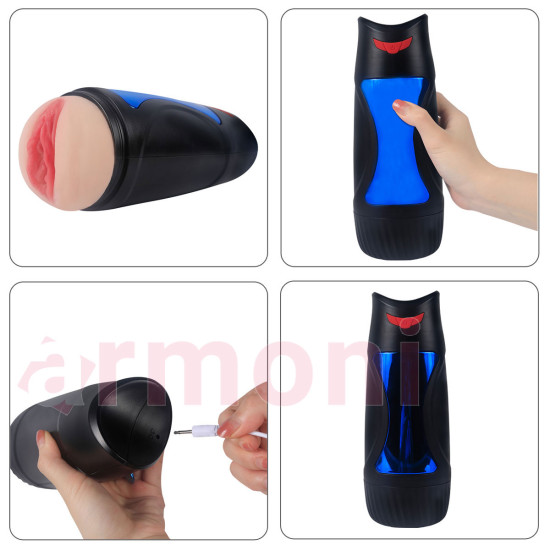 Emmeli Yalamalı ve Titreşimli Mastürbasyon Kupası Renee Squeeze Emmeli Yalamalı ve Titreşimli Mastürbasyon Kupası Renee Squeeze