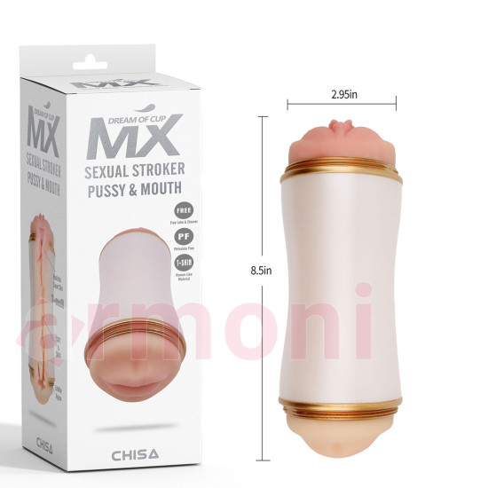 Dream Of Cup MX Çift Taraflı Gerçekçi Vajina ve Ağız Mastürbatör