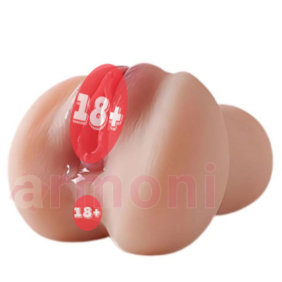 Anal Vajinal Çift Girişli Islak Görünümlü Mastürbatör – Vakum Etkili