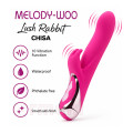Melody-Woo Lush Rabbit Çift Motorlu 10 Titreşim Modlu Şarjlı Vibratör - Pembe