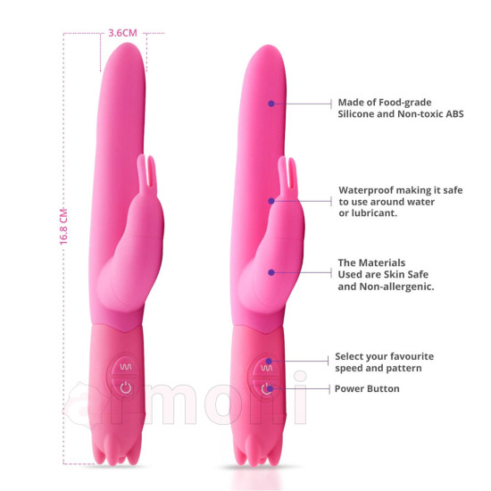 Vibe O'Rabbit Çift Uyarımlı 10 Titreşim Modlu Tavşan Vibratör - Pembe