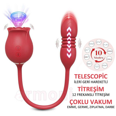 Gül Başlıklı Çift Uyarımlı Teleskopik Vakumlu Vibratör