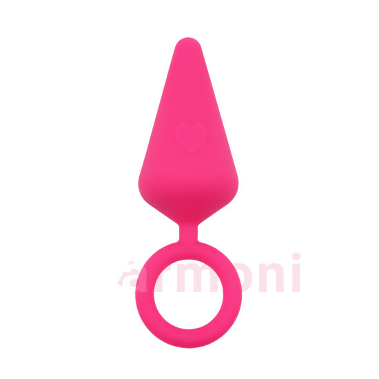 Candy Plug M-Pink Kalp Desenli Başlangıç Seviyesi Anal Tapa 10,1 X 3,3 cm